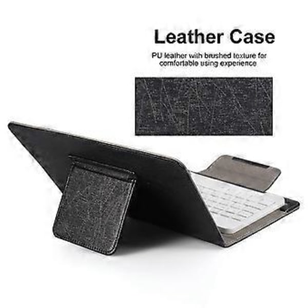 10 tommers trådløst Bluetooth-tastatur med stativ PU-skinnveske for Windows Android og IOS Gull
