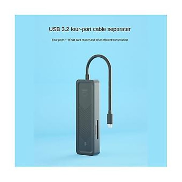 Tietokoneen 6-in-1 USB-laajennin 10 Gbps nopea tiedonsiirto USB-C-jakaja USB 3.