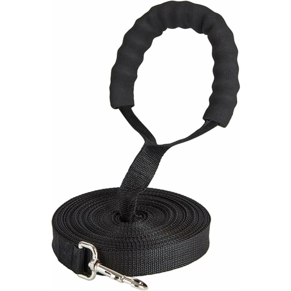 Stor hundeline, hundetræningsline, hundeline, 3 meter lang pp snor, skumhåndtag (sort, 1 stk) HIASDFLS
