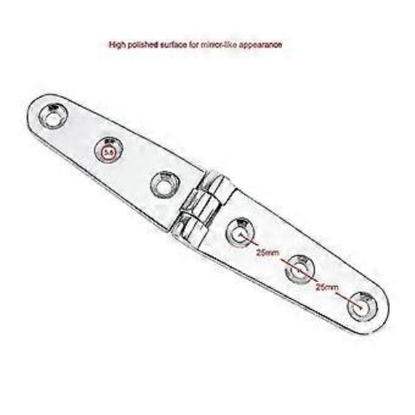 Skibs- og yacht hardware tilbehør marine hardware seks-huls slynghængsler, hængselhængsler (2 stk., sølv)