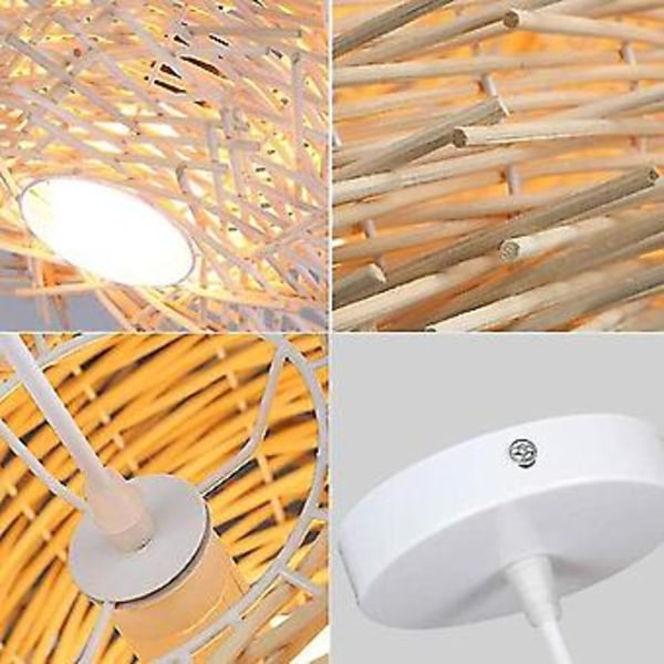 30cm LED Handvävd Rotting Lampskärm Personlig Ljuskrona Korridor Vardagsrum Café Butik Matsal