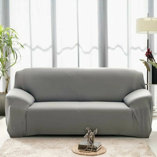 Olohuoneen sohvan suojus Joustava 3-istuttava tuolin suojus Spandex-sisustus (Harmaa)