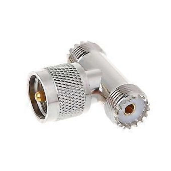 for T Form UHF Han PL259 Til 2 UHF Hun SO239 Triple RF Konnektor 3-vejs Koaksial