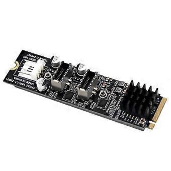 M.2 PCIe NVME -kaksois-USB 3.0 Type-C -porttilaajennuskortti PC-työpöydälle