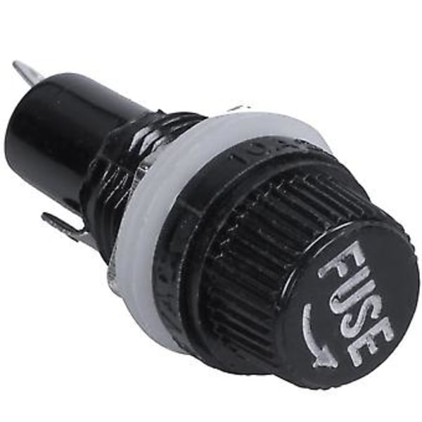 10 kpl 10A AC 250V 5mm X 20mm paneeliin asennettava muovinen sulakepidin