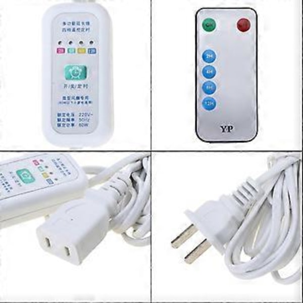 110V 220V 60W US Jatkojohto Kaukosäätimellä 12 tunnin Ajastuksella Joulukuusille LED-valoille Kattotuulettimelle