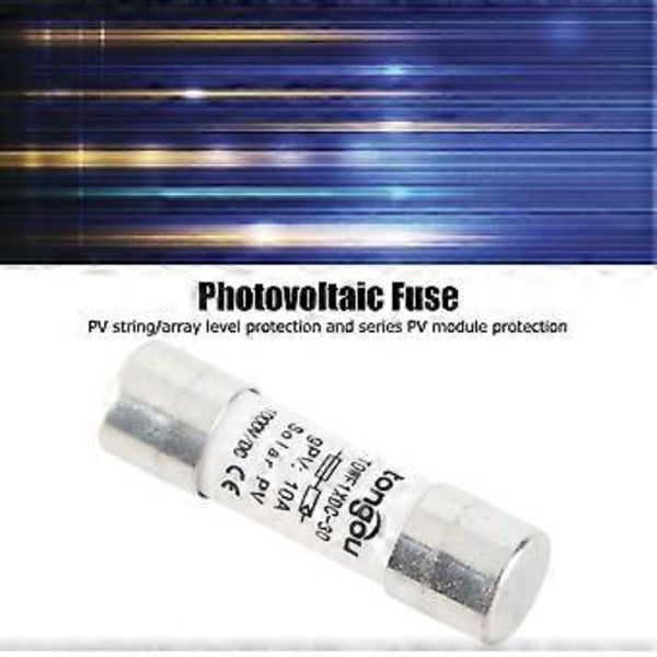 5 stk. sikringsrør fotovoltaisk beskyttelsessæt kit 1000V DC 10x38mm tilbehør udskiftning 10A
