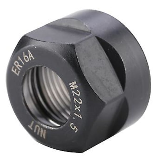 ER16 A-tyypin kiristysholkin mutteri, M22*1.5, CNC-jyrsinkoneen istukalle, tarkka, musta