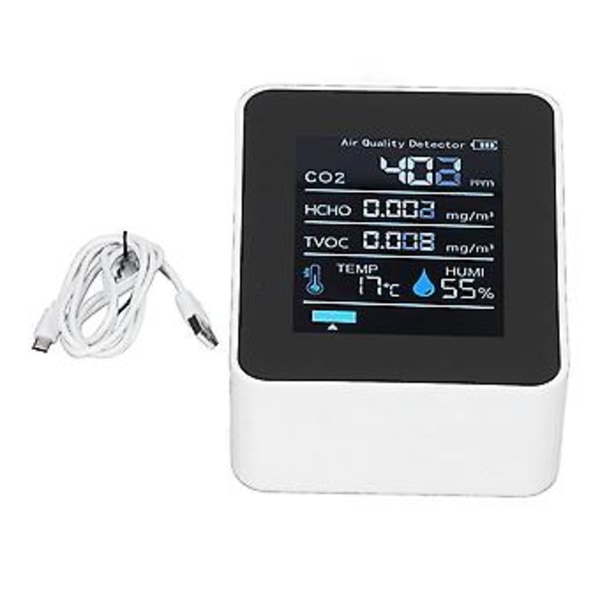 TVOC Tester, 5 i 1 Lufttemperatur Fugtighedstester C Tester Pålidelig og Holdbar
