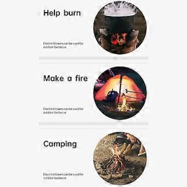 Handhållen Elektrisk BBQ Fläkt Luftblåsare Portabel för Utomhus Camping Grillfläkt