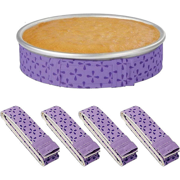 4-osainen Bake Even Strip, kakkuvuoan kostutusliuskat, erittäin imukykyinen paksu puuvilla, kakkuliuskat leivontaan, kakkuvuoan liuskat