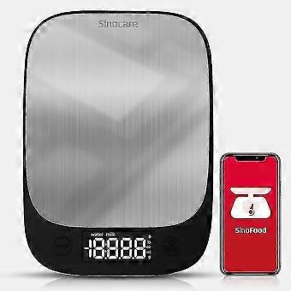 Sinocare 5 kg husholdningsvægt LED elektronisk køkkenvægt madvægt bagemåling præcis understøttelse af iOS Android høj kvalitet