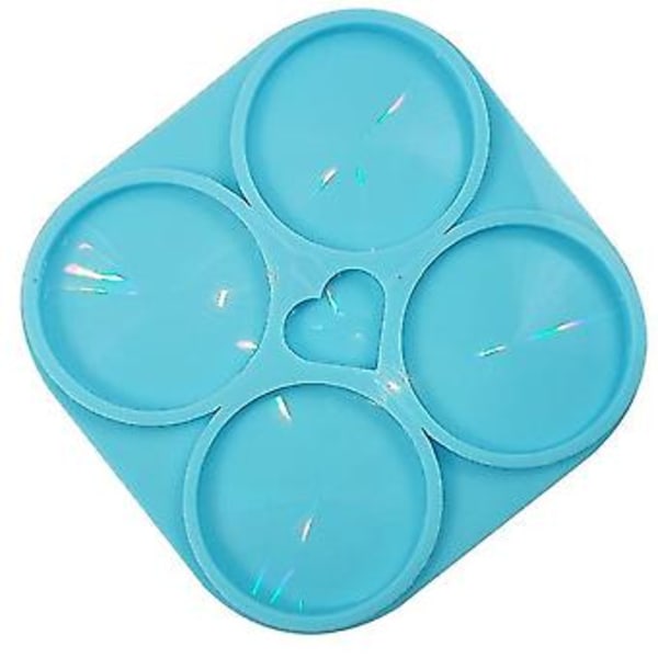 Holografisk Lys Og Skygge Kop Pad Måtte Krystal Epoxy Resin Form, A