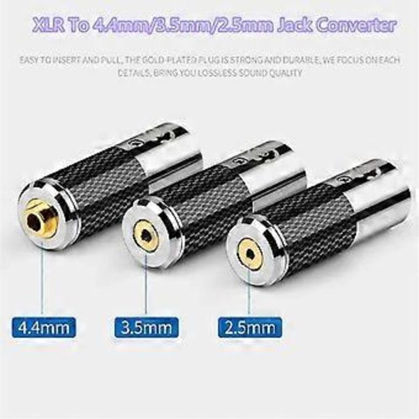 DAC-dekoder 4-stifts XLR-kontakt till 3,5 2,5 4,4 mm Jack-kontakt Ljudadapter Hane Hona Omvandlare Kolfiberskal 2,5 mm