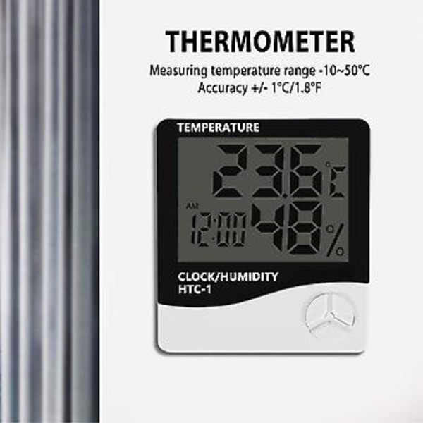 Digital LCD Inomhus Utomhus Rum Elektronisk Temperatur Luftfuktighetsmätare Termometer Hygrometer Väder