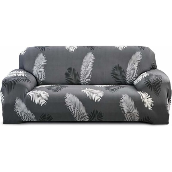 3 Seater Stretch Sofa Cover, Sofa Cover Couch Cover with Armrests and 2 Pillowcases 185-235cm (Leaves, 3 Seater)