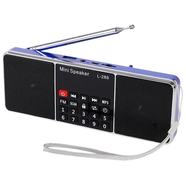 Mini bærbar oppladbar stereo L-288 FM-radiohøyttaler LCD-skjerm Støtte Tf-kort USB-disk Mp3 Mu