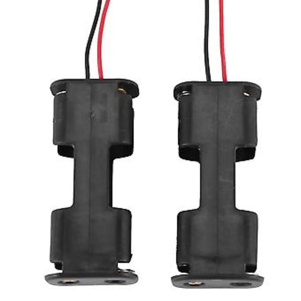 2st Dubbelsidig Öppningsram 2 X 1.5v Aa Batterihållare Svart