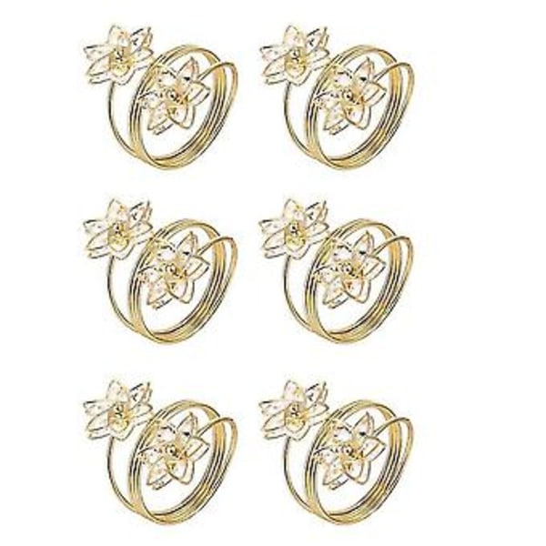 Servietring, pakke med 6 servietspænder, rhinestone spiral servietholder, metal borddekoration, servietring til fest