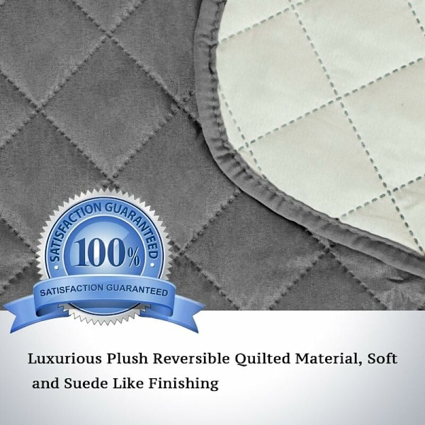 Reversibel quiltad möbelskyddsskydd, sofföverdrag för 3-sits soffa med 2\" elastiskt band, sofföverdrag 3-sits Machin