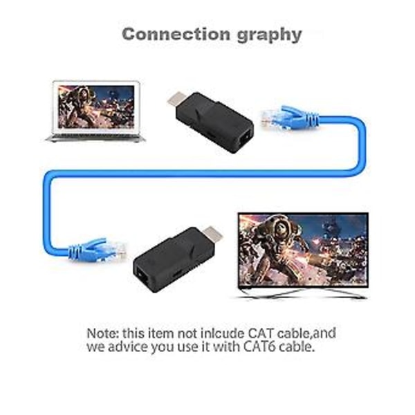 Hd Extender 1080p Rj45 Lan Extens Lähetin Vastaanotin Tx Rx Cat5e Cat6 Etet Kaapeli Hd Extender 60m