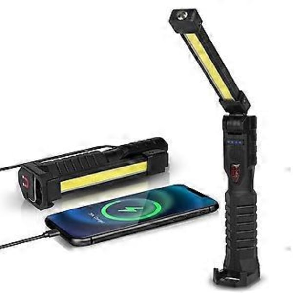 Multifunksjonell arbeidslampe, oppladbar sammenleggbar sterk nødlampe, inspeksjonslampe, egnet for bilvedlikehold