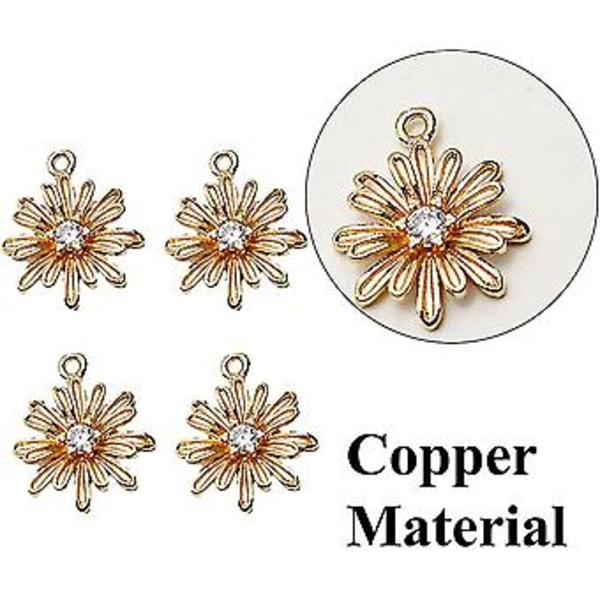 20 stk. Acsergery Gave Legering Emalje Blomster Charms Diamant Anheng Tusenfryd Blomst