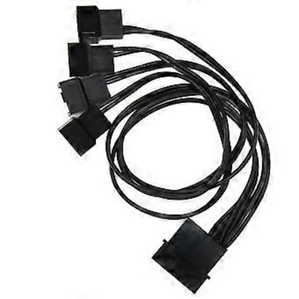 PWM Fan Splitter Praktisk 4 Pin Adapter Holdbart 3 Pin Forlænger Strømkabel til Stationær Computer