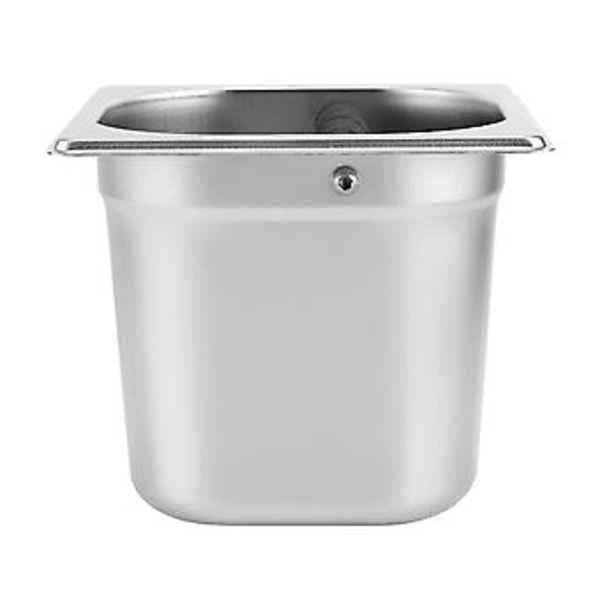 Espresso Knock Box-beholder i rustfritt stål med gummistang for kaffemaskin L