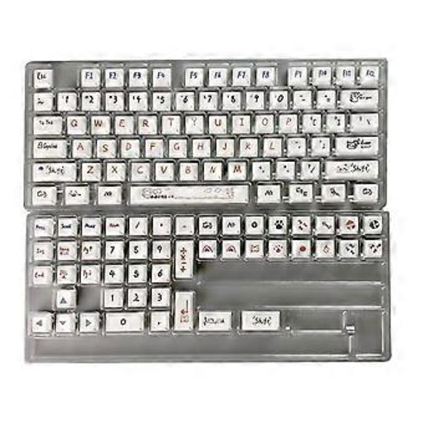 122 Tangenter Katt Förskola PBT DYE-SUB Tangent XDA Profil Söta Tangenter för Mekaniskt Gaming Tangentbord Cherry Mx Switch