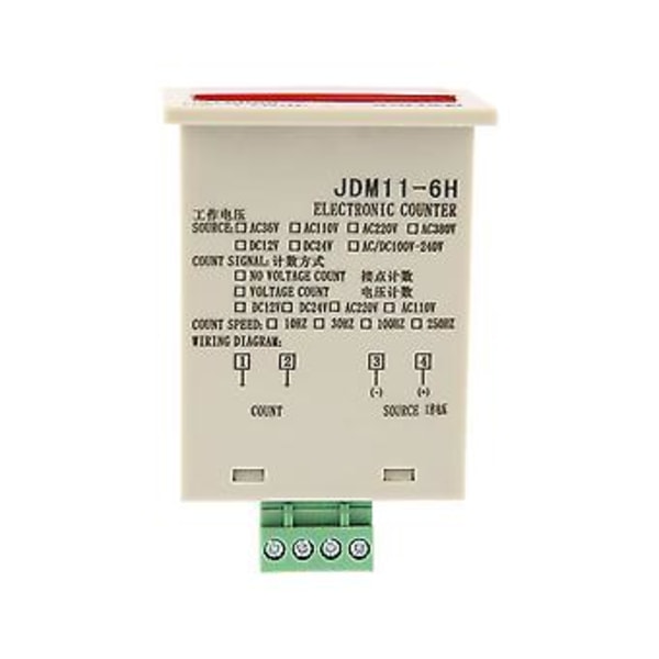 JDM11-6H 6-siffrig Elektronisk Räknare DC36V