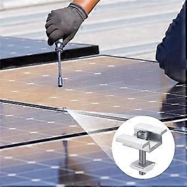 8-pack Solpanel Monteringsfästen, Solpanel Ändklämmor, Mittklämmor, för PV Solpanel Solmodul 30mm