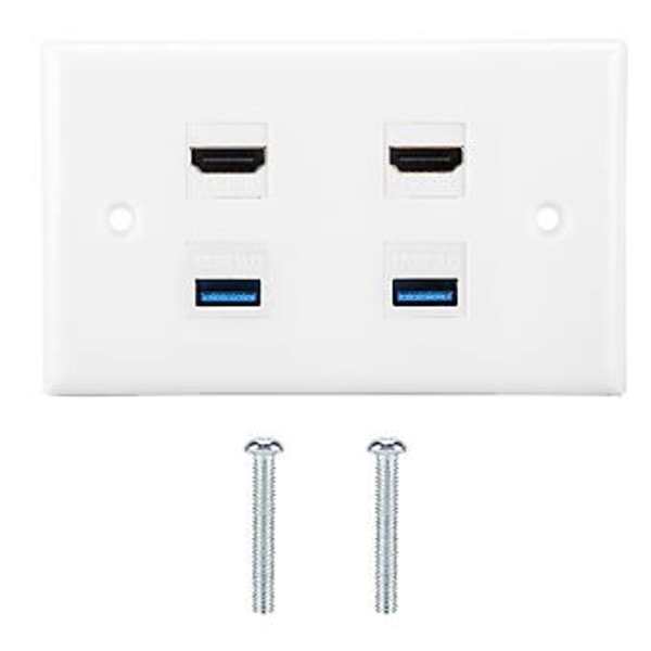 2-Portars HDMi 2 Port USB3.0 HDMI Kopplingsskydd o Video HDTV Väggplatta Panel