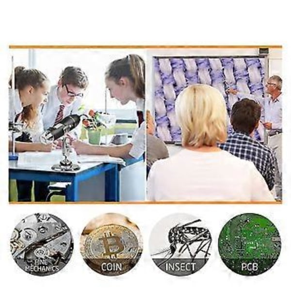 1600x USB Digitalt Mikroskop Kamera Endoskop 8 LED Förstoringsglas Med Ställ