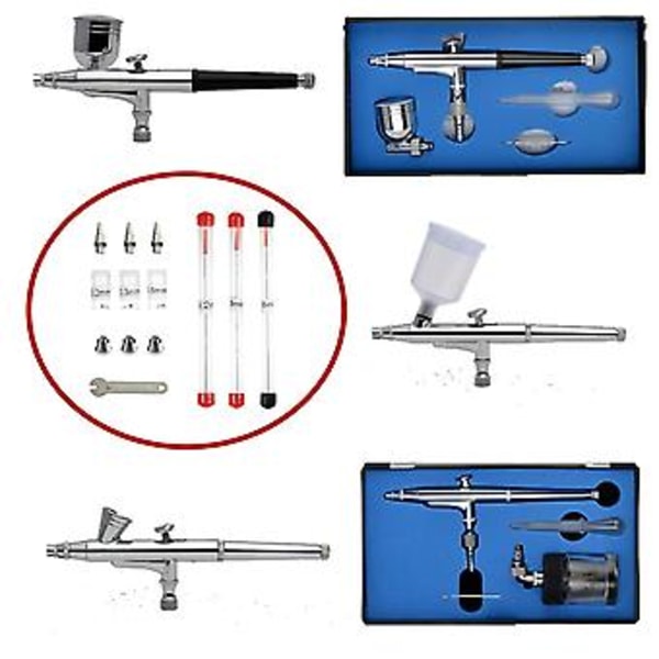 Dysehætte, nål og dyse til AB130 airbrush, på 0,2 mm, 0,3 mm, 0,5 mm. Reservedele til airbrush.