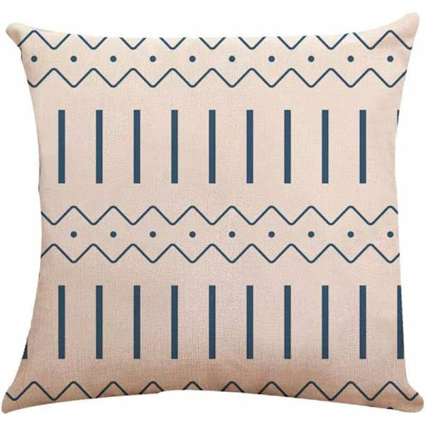 Kuddfodral Set om 4, Modern Soffa Överkast Kuddfodral, Dekorativ Utomhus Linnetyg Kuddfodral för Soffa Säng Bil (Ljusblå, 5050cm,Se