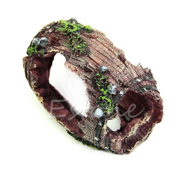 Akvariumdekorasjon Resin Broken Barrel Fish For Tank Ornament Vivid Details Hid