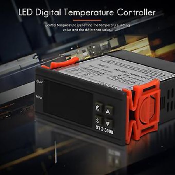Stc-3000 12v Led Digital Temperatur Tat Ing Ing Sensor Fugtighed
