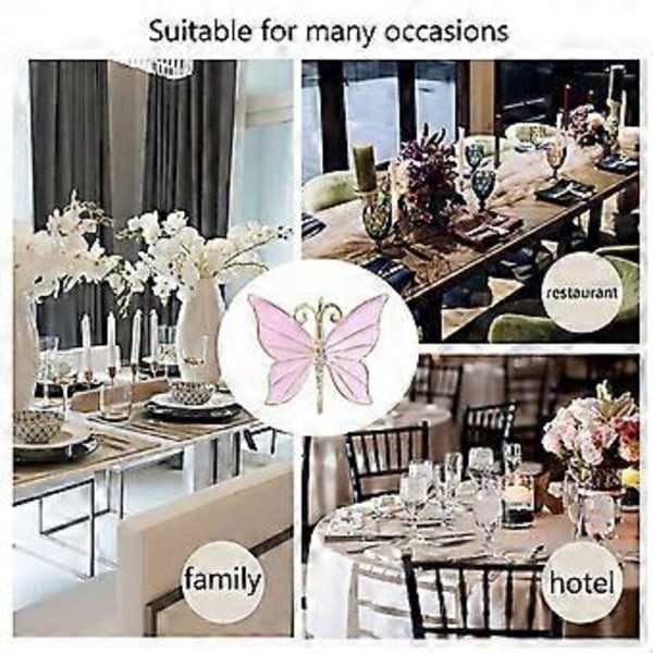 8 st Blommor Fjäril Servettringhållare för Påsk Bröllopsfest Familjesammankomst Servett Tyg Ornament Dekoration, B