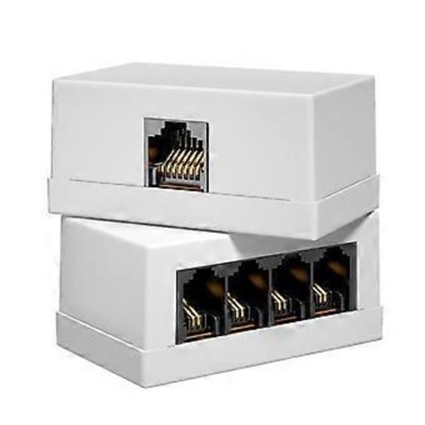 En-til-fire RJ45 til RJ11 4-veis adapter Nettverk til telefon adapter splitter for effektiv kommunikasjonstilbehør