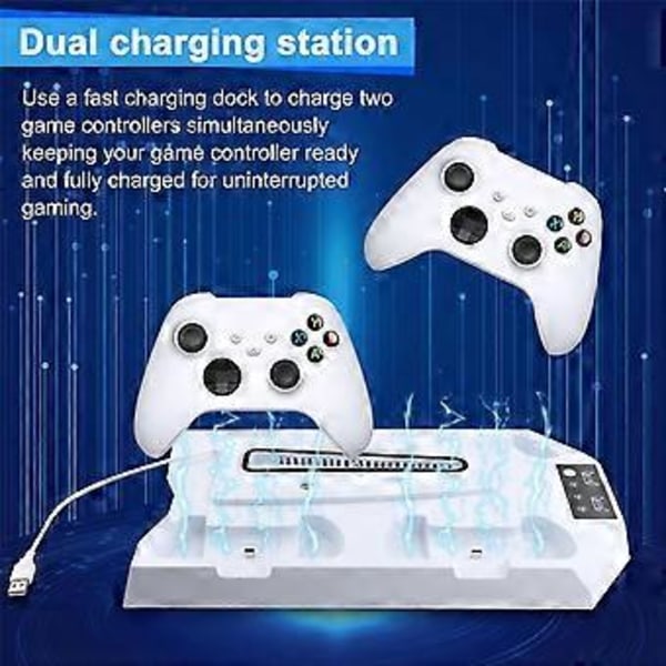 Vertikalt kjølestativ for / Slim Konsoll Hurtigladestasjon for Playstation5 Gamepad Ladestasjon Hvit