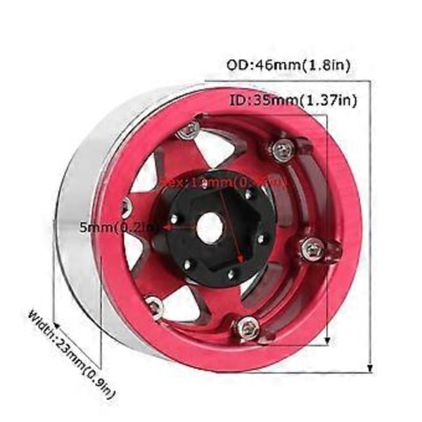 Sølv Svart 1.55 Tommers Metallhjul Dekk Klatrebil AX90069 for JIMNY CC01