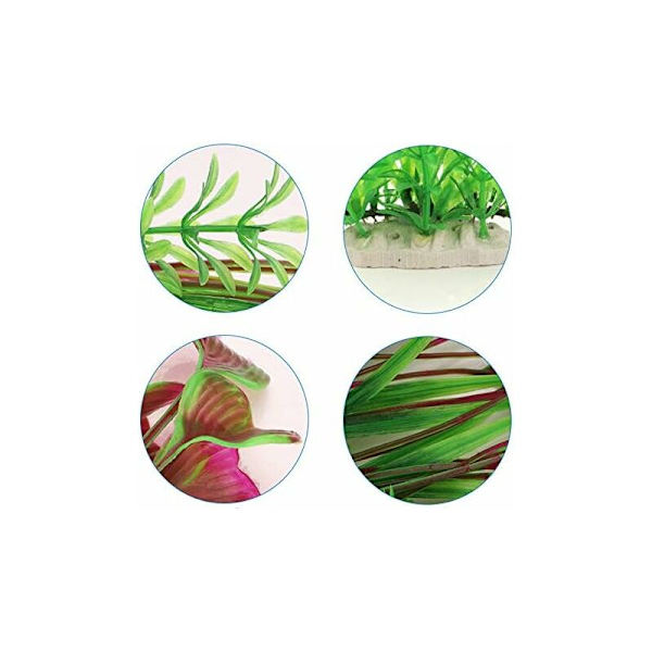 Store kunstige akvarieplanter af plast til akvariedekoration, sikkert for alle fisk 40 cm høje (18 cm) brede