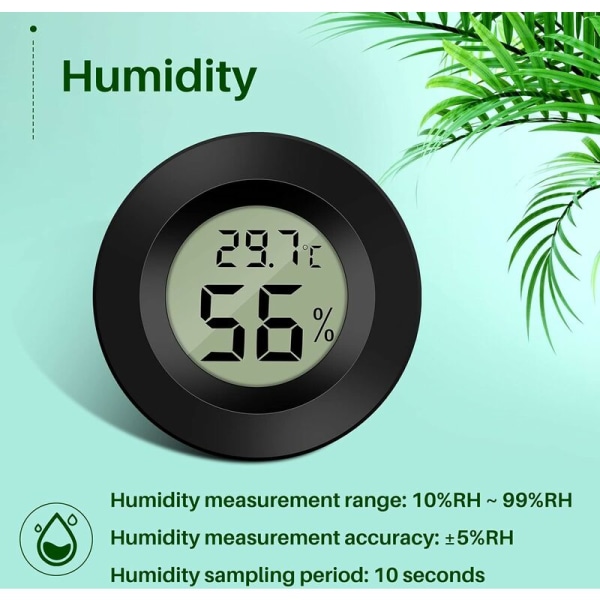 Mini digital LCD-termometer hygrometer temperatur fuktighet -5070℃ 10%99% Rh bärbar termometer termo hygrometer indikator (6 st - B) H