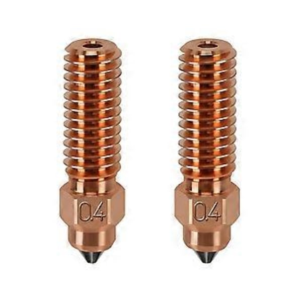2 st Munstycke Bimetall Krom Zirkonium Koppar Kropp + Härdat Stål Insats, 3D-skrivarmunstycken för K1 0.4mm