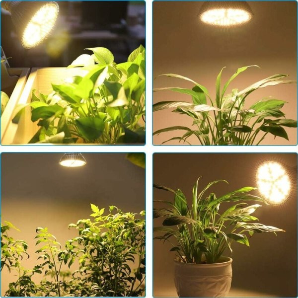 Grolampe 150W Plantelampe 150 LED Sollignende Hortikulturlampe Full Spectrum Plantevekstlampe E27 LED for Innendørsplanter Drivhus Hage S