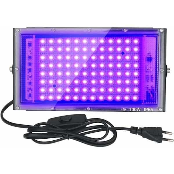 100W UV LED-projektor Svart Ljus IP65 Vattentät, Ultraviolett LED-lampa, Effektbelysning för Akvarium, Fest, Fluorescerande Målning, Fluorescerande Inlägg