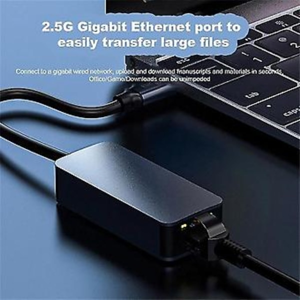 Ethernet Adapter USB 3.0 til 2.5G Nettverk RJ45 Ekstern Nettverkskabel