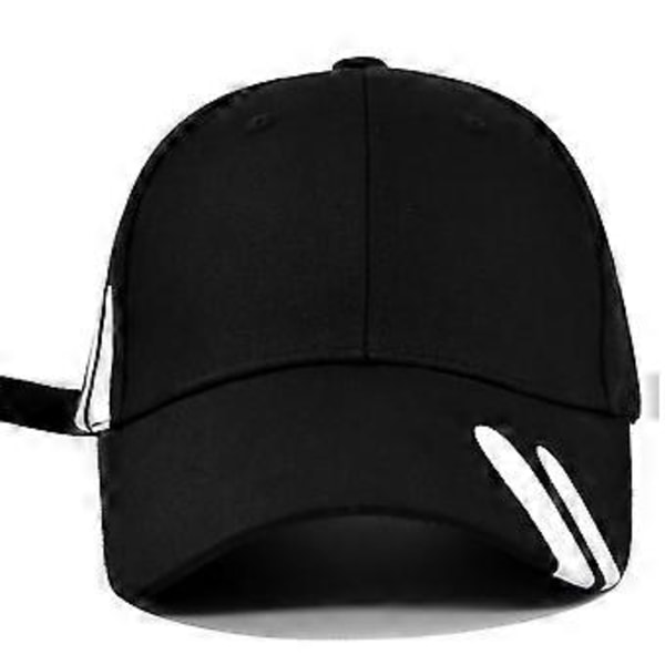 Baseballkasket med graffitiprint, koreansk print, sort hat, studenterhat med bred skygge, buet skygge