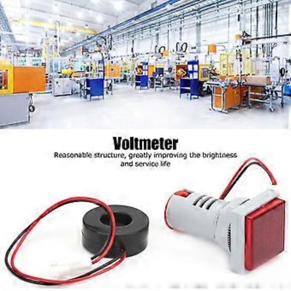AD1622FVA 2-i-1 Voltmeter Amperemeter Spenningsstrømmåler Tester Måleindikator Rød